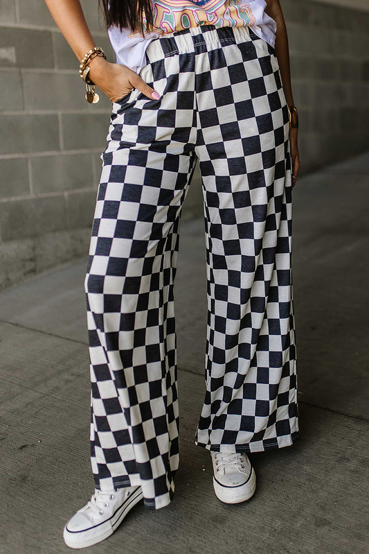 Preorder - Checkered Wide Leg Pants