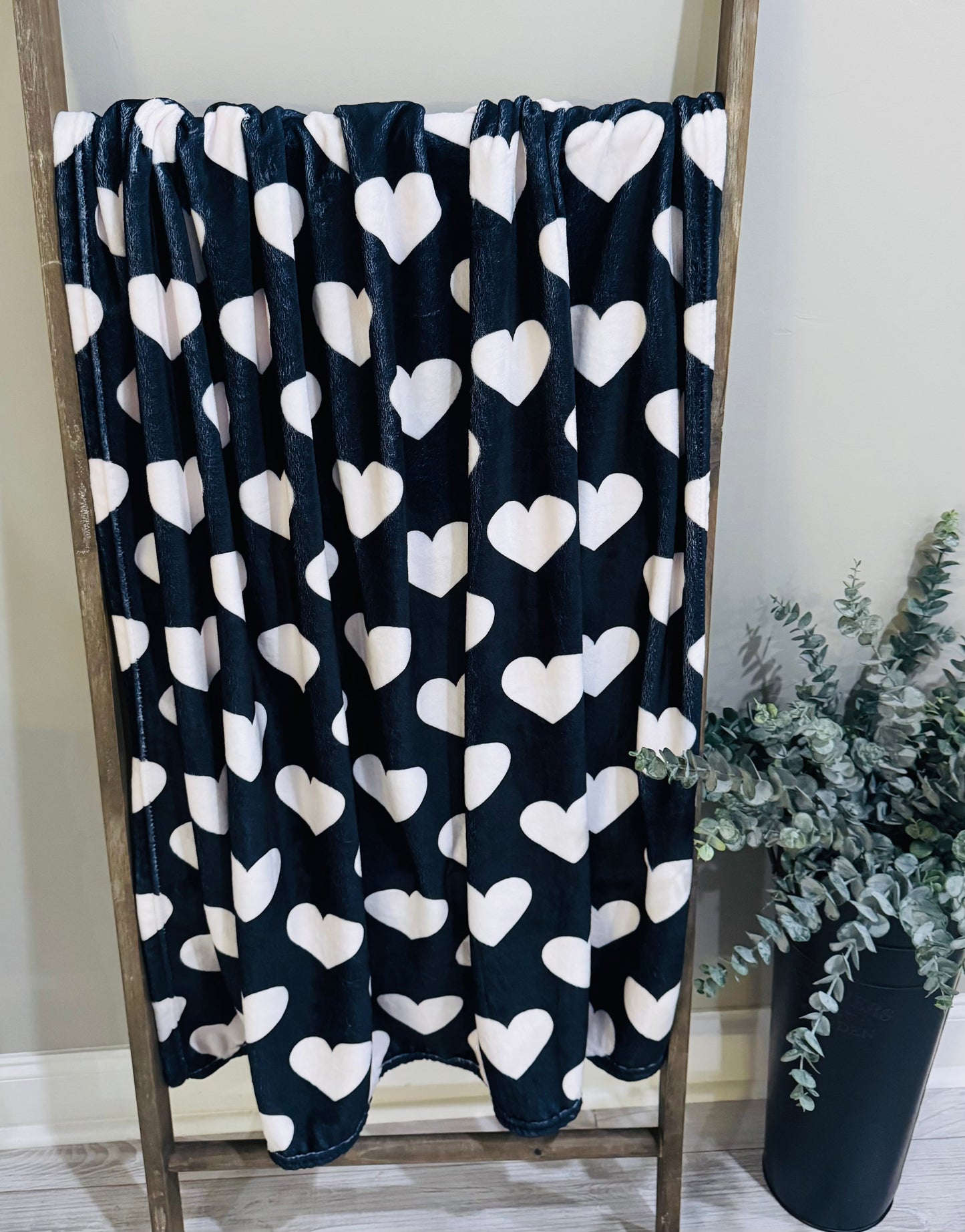 RTS Black Checkered Heart Blanket