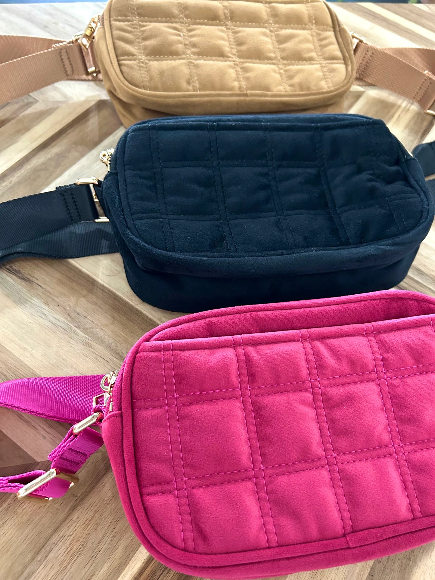 Velvet Quilted Bum Bag