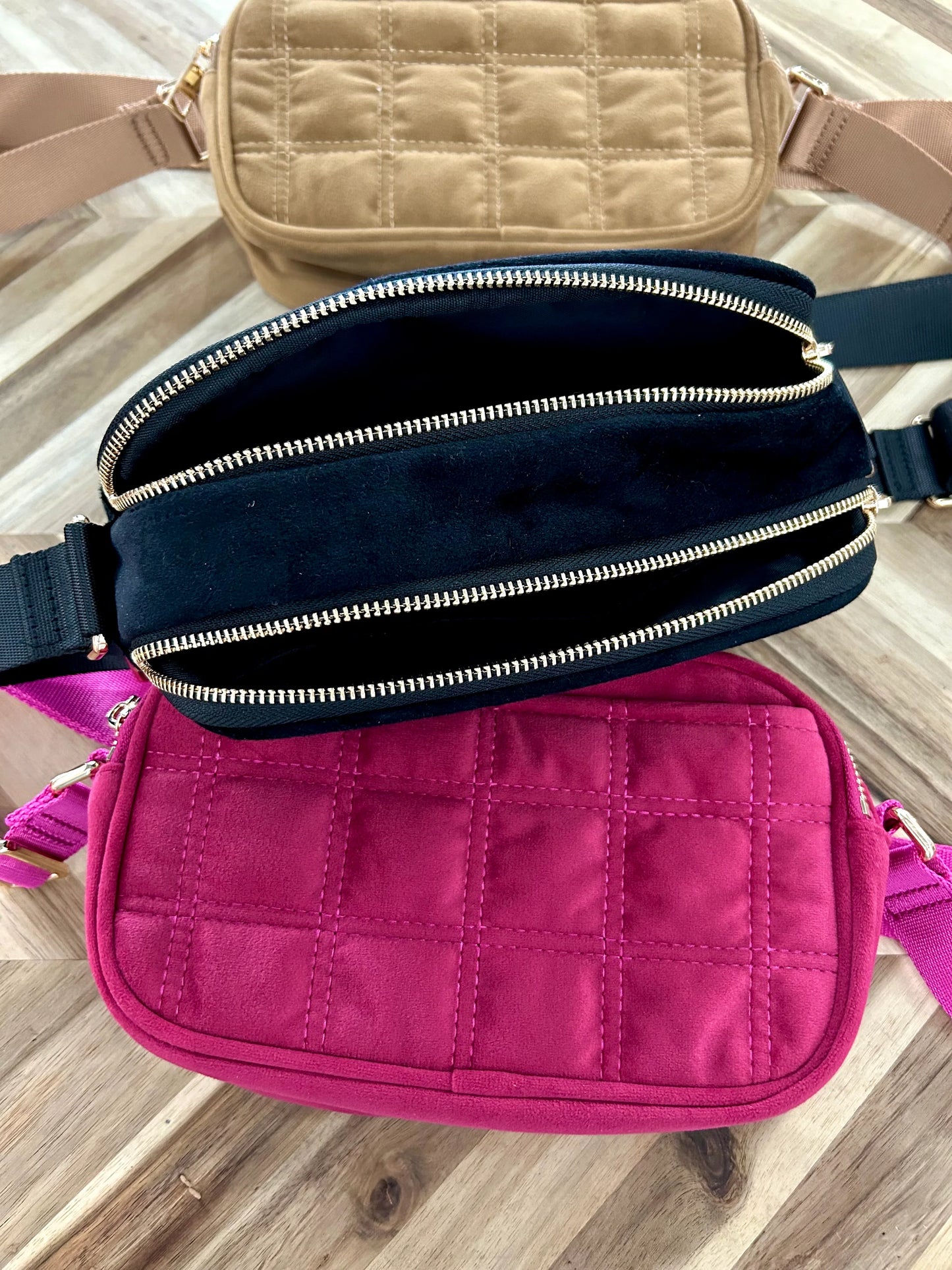 Velvet Quilted Bum Bag