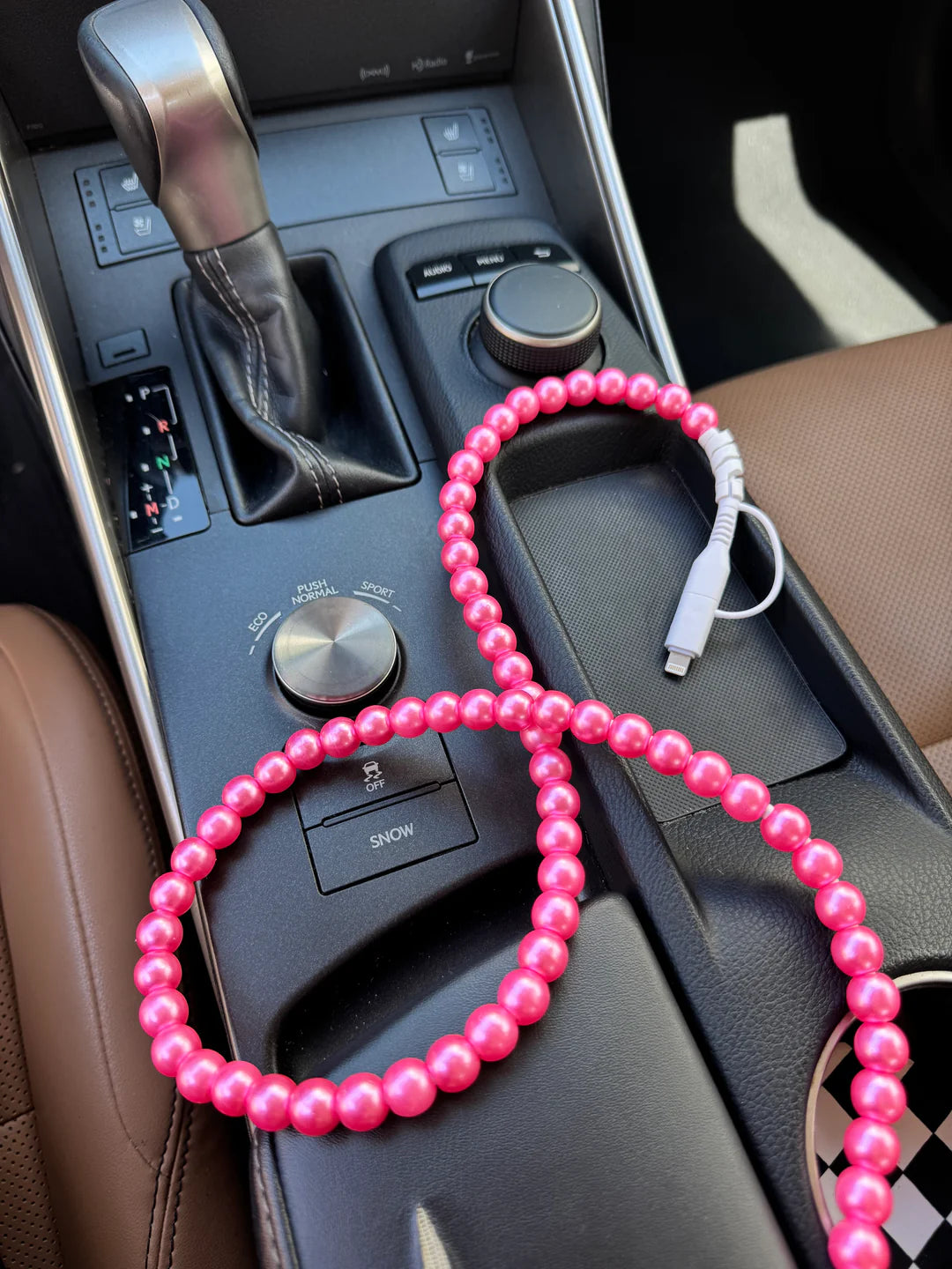 Pink Pearl Beaded Charger