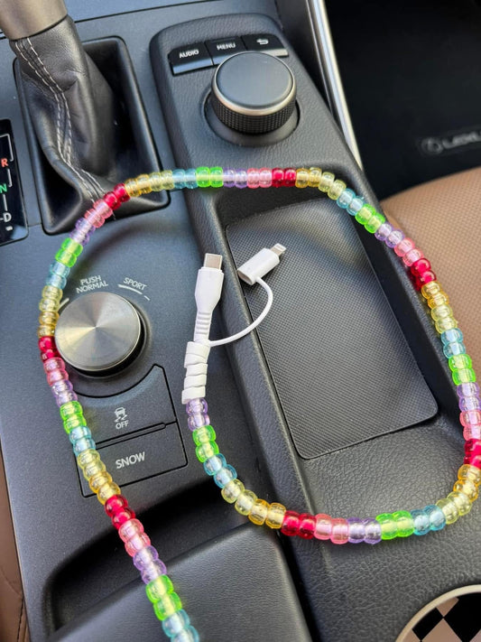 Clear Multi Beaded Charger