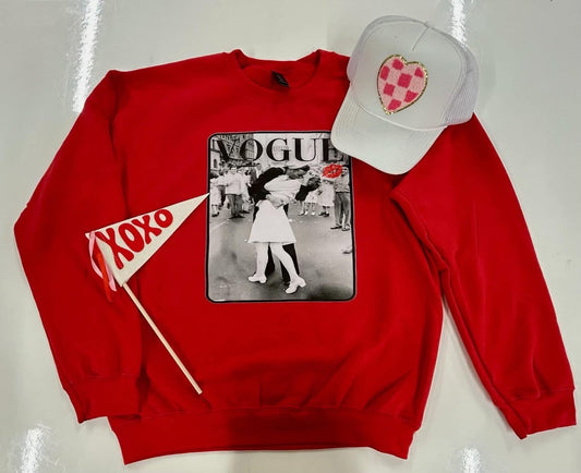 Preorder - Vogue Kiss Sweatshirt (Red)