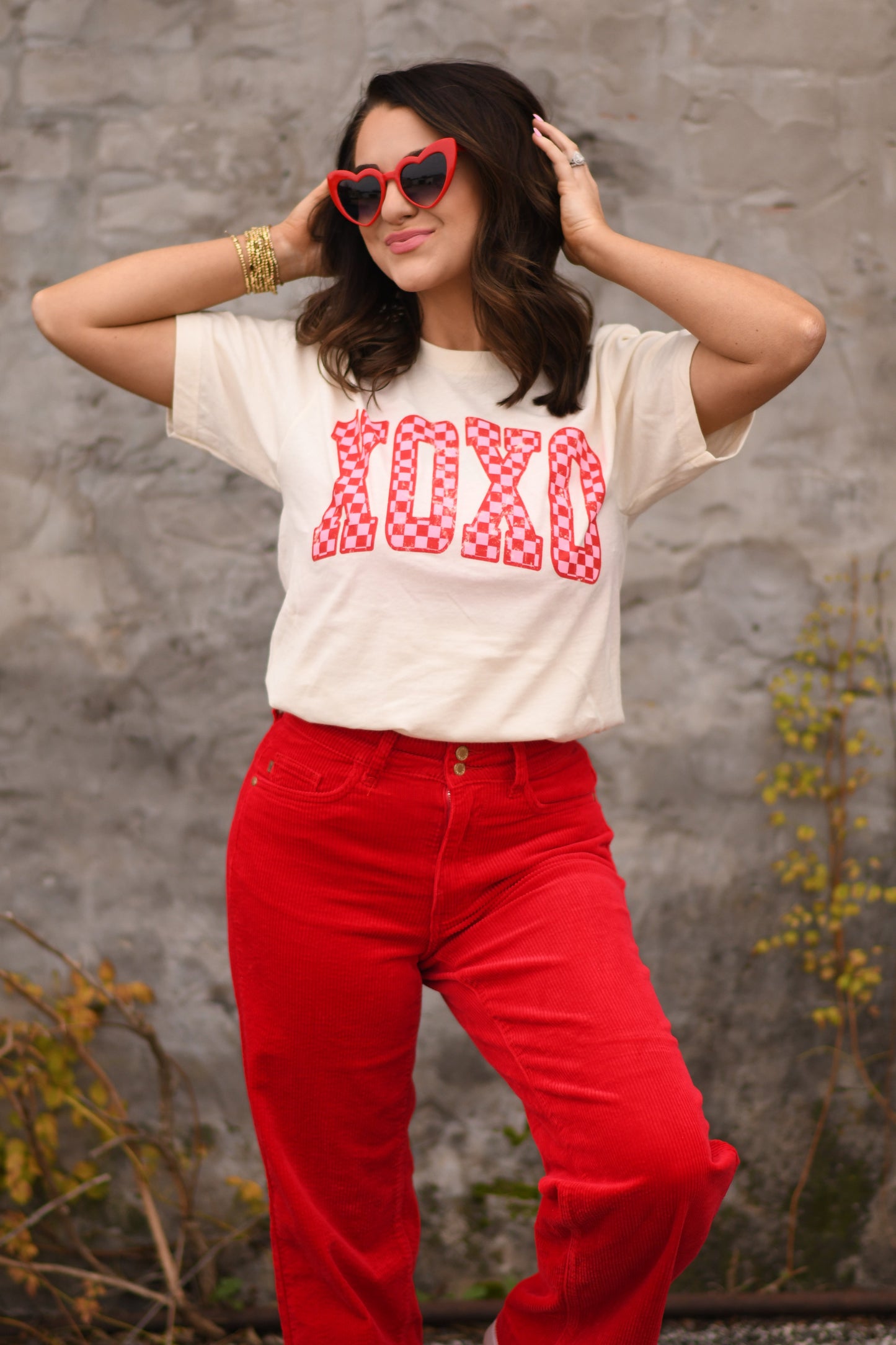 RTS XOXO Checkered Tee