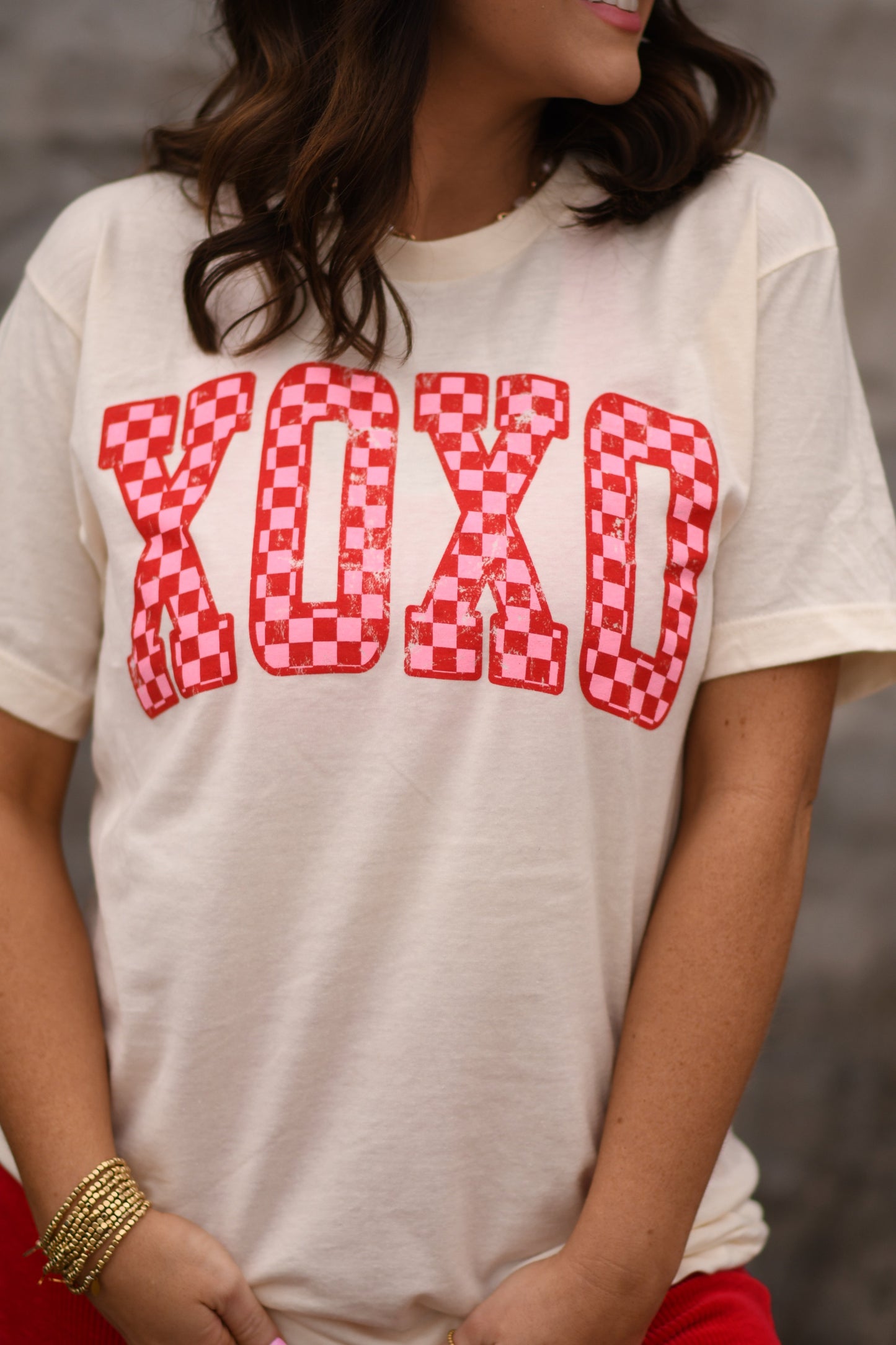 RTS XOXO Checkered Tee