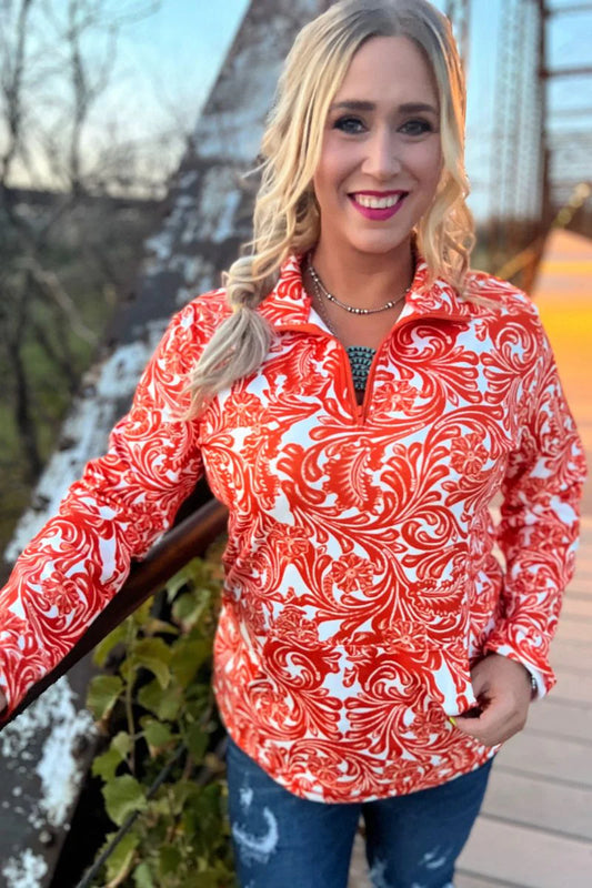 Orange/White GameDay Pullover