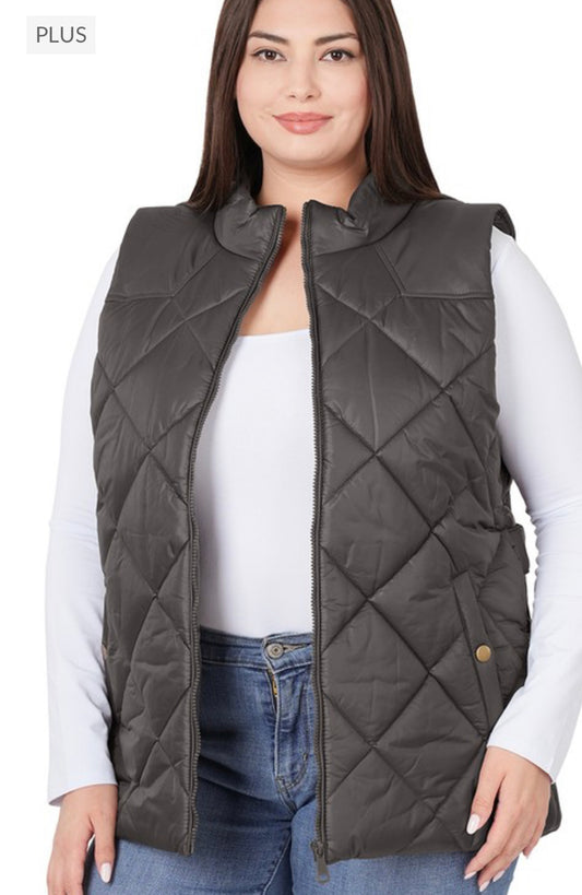 Gray Puffer Vest