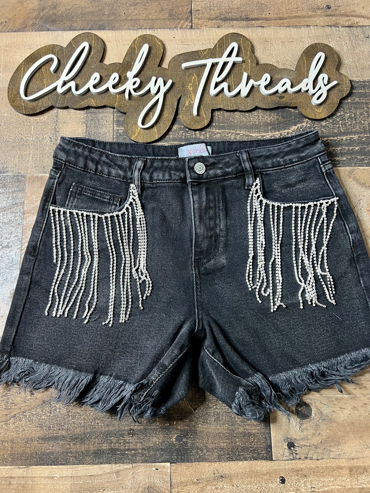 Jovie Fringe Rhinestone Shorts